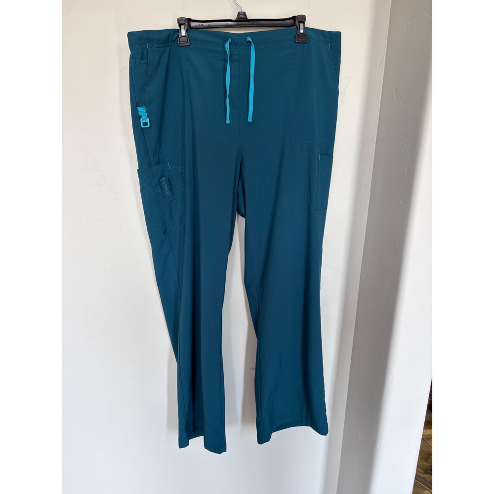 Carhartt Liberty Scrub Pants Womens 2XL Teal Blue Cargo Medical Nursing C52110 - Picture 1 of 5